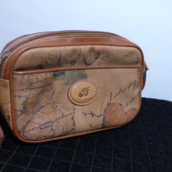 Vintage Braciano Original Leather Trimmed Over the Shoulder Bag - Picture 2 of 3